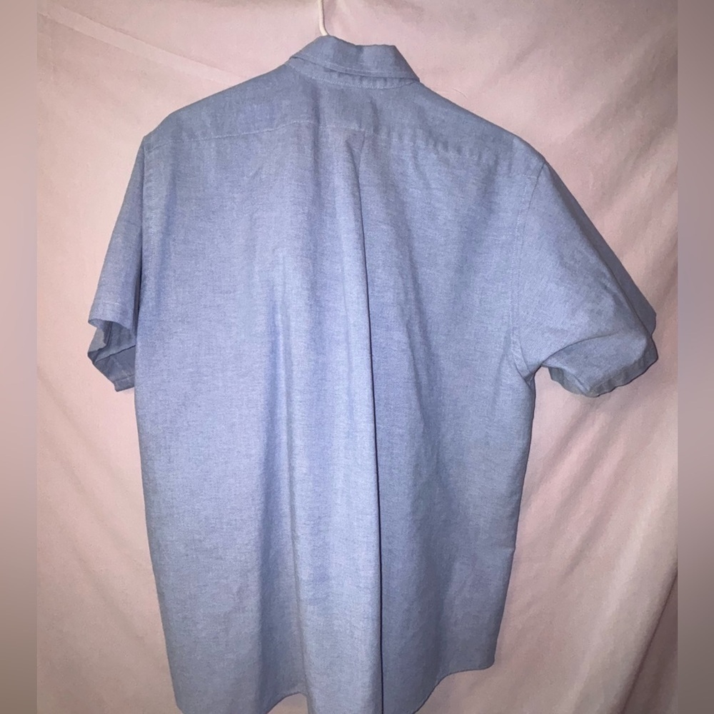Men’s Denim Van Heusen Wrinkle Free Short Sleeve Button Down - Picture 6 of 8